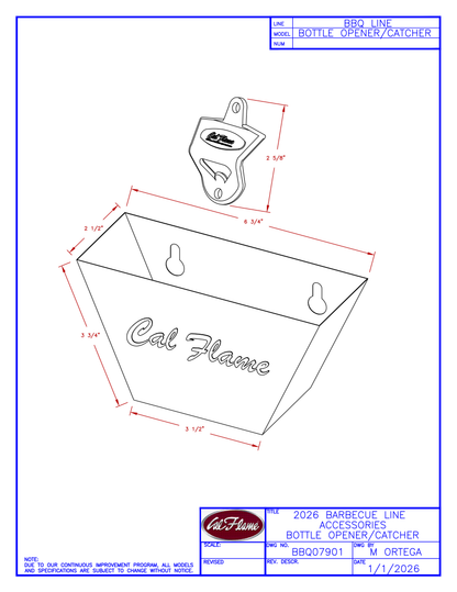 Cal Flame Bottle Opener and Catcher BBQ07901