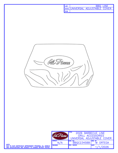 Cal Flame Built-In Universal Adjustable Grill Cover BBQC2345BB
