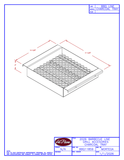Cal Flame Charcoal Tray BBQ11859