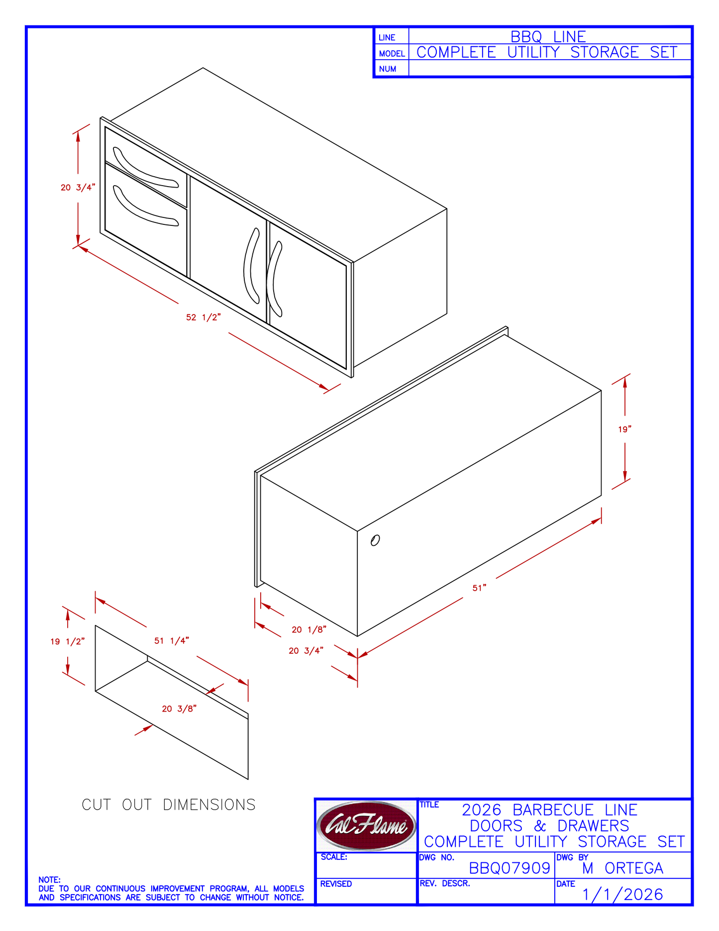 Cal Flame Complete Utility Storage Set BBQ07909
