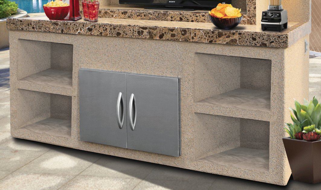 Cal Flame Crystal Outdoor Entertainment Center ODC-2