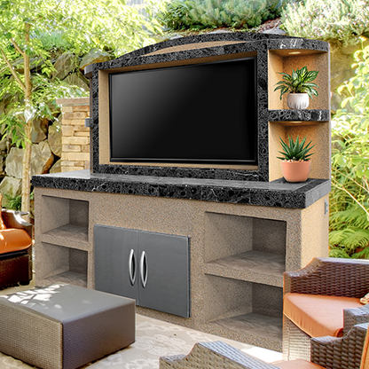Cal Flame Crystal Outdoor Entertainment Center ODC-2