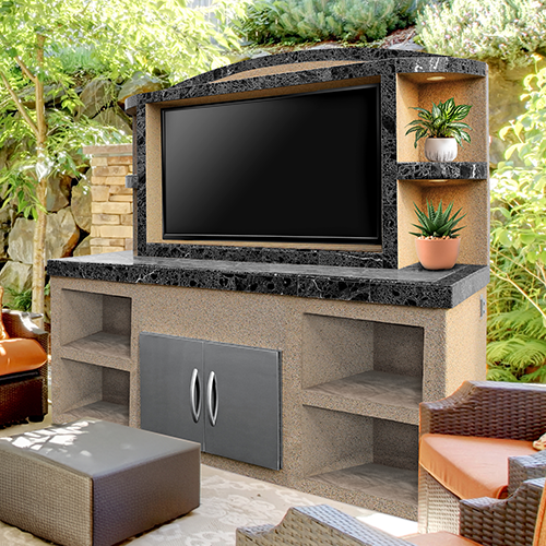 Cal Flame Crystal Outdoor Entertainment Center ODC-2