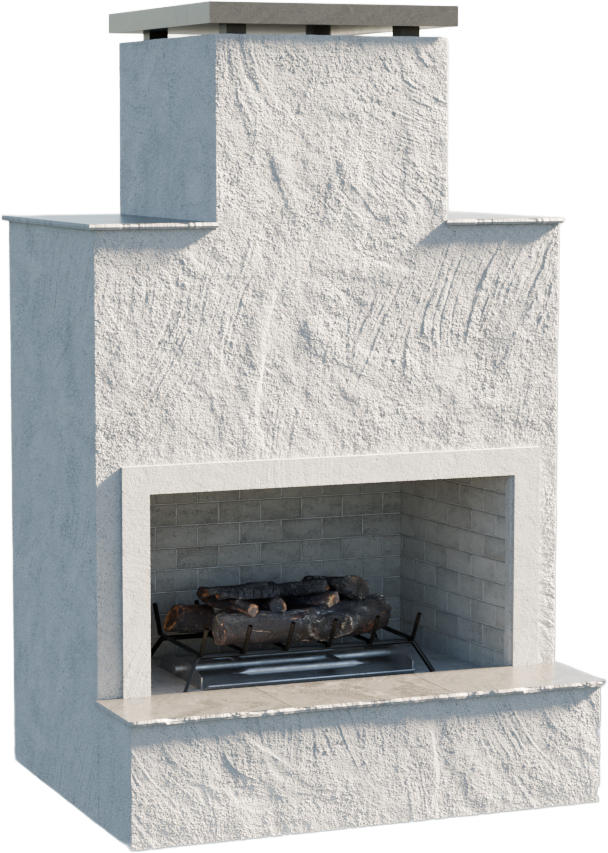 Cal Flame Escape Series Cancun - Contemporary Outdoor Gas Fireplace with Bottom Mantel FRP903-2