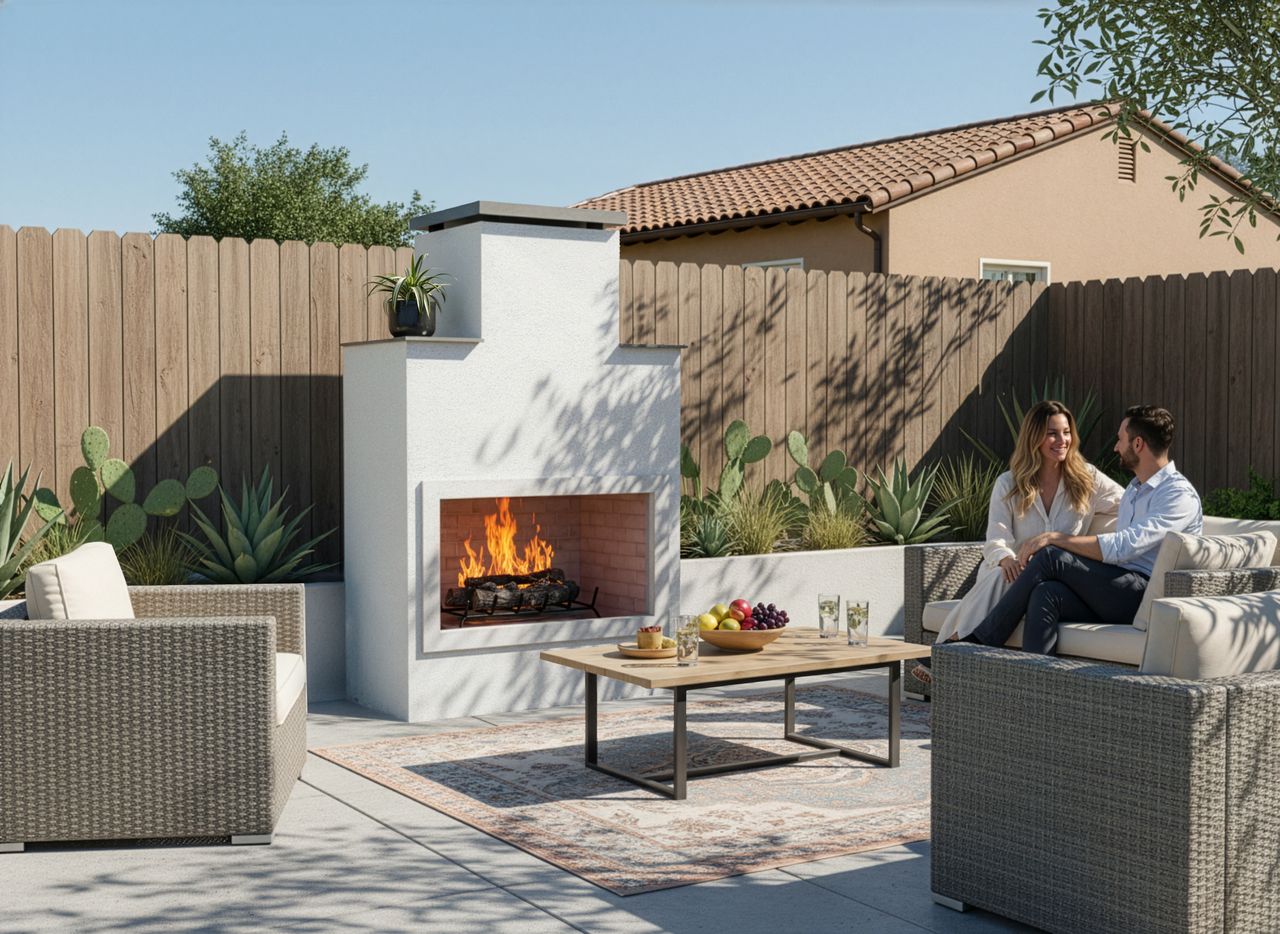 Cal Flame Escape Series Indio - Contemporary Outdoor Gas Fireplace FRP903-1
