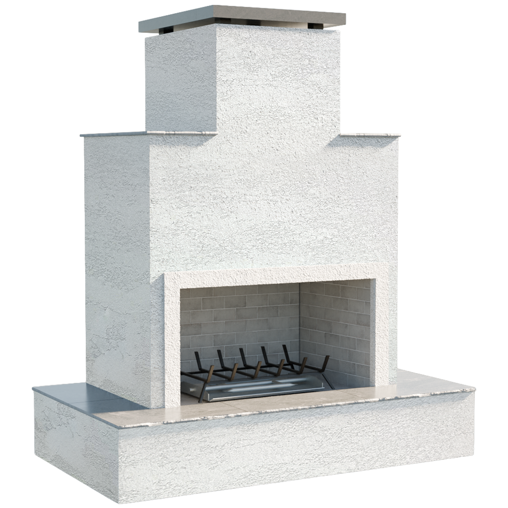 Cal Flame Escape Series Tahiti - Contemporary Outdoor Gas Fireplace with Bottom Mantel FRP903-3
