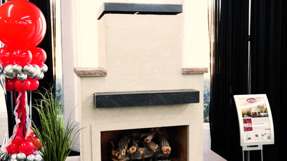 Cal Flame Escape Series Tahiti - Contemporary Outdoor Gas Fireplace with Bottom Mantel FRP903-3