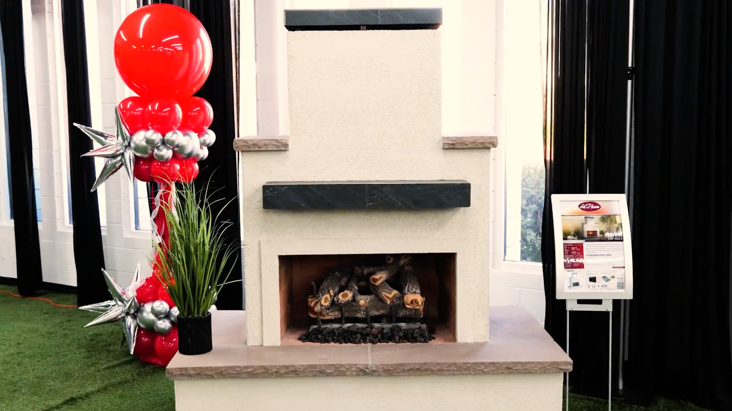Cal Flame Escape Series Tahiti - Contemporary Outdoor Gas Fireplace with Bottom Mantel FRP903-3