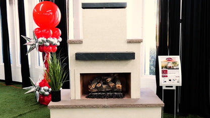 Cal Flame Escape Series Tahiti - Contemporary Outdoor Gas Fireplace with Bottom Mantel FRP903-3