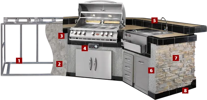 Cal Flame Platinum Series Laguna Q BBQ Island GPV3100