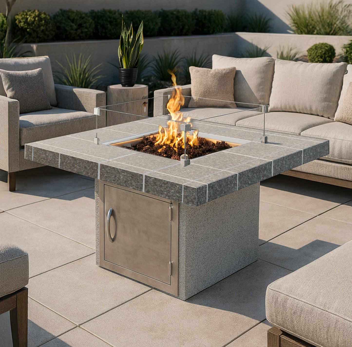 Cal Flame Mesa - Modern Contemporary Outdoor Gas Fire Pit FPT-S201M
