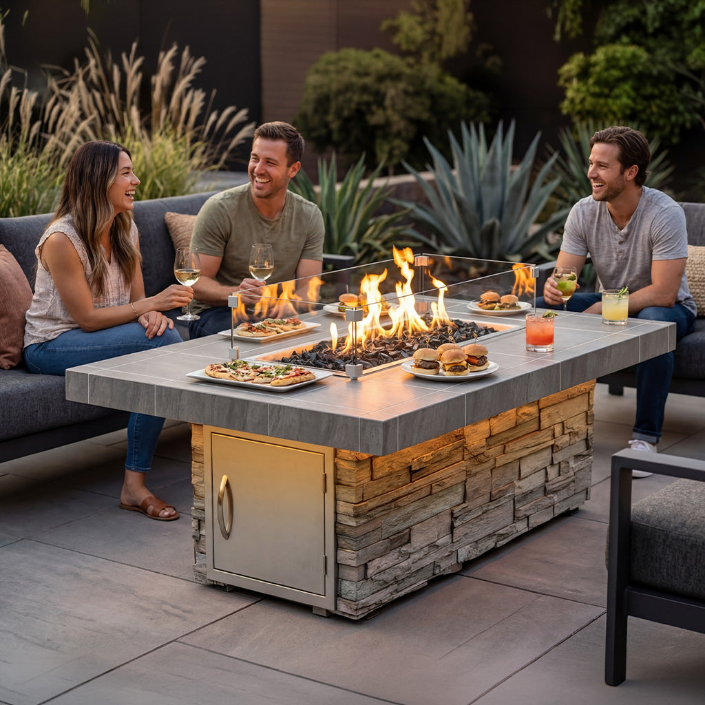Cal Flame Mojave - Contemporary Outdoor Gas Fire Pit FPT-RT601M