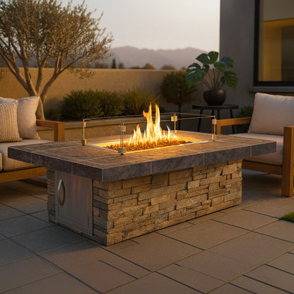 Cal Flame Mojave - Contemporary Outdoor Gas Fire Pit FPT-RT601M