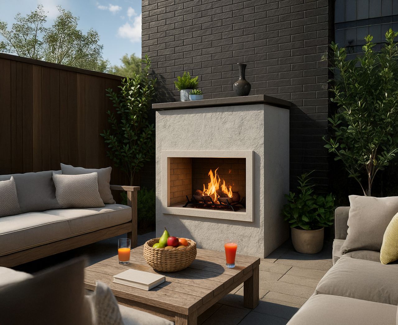 Cal Flame Patio Series Cabo - Modern Outdoor Gas Fireplace FRP901-1