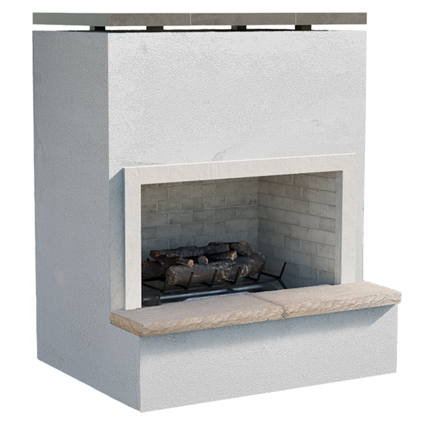 Cal Flame Patio Series Monterey - Modern Outdoor Gas Fireplace with Bottom Mantel FRP901-2
