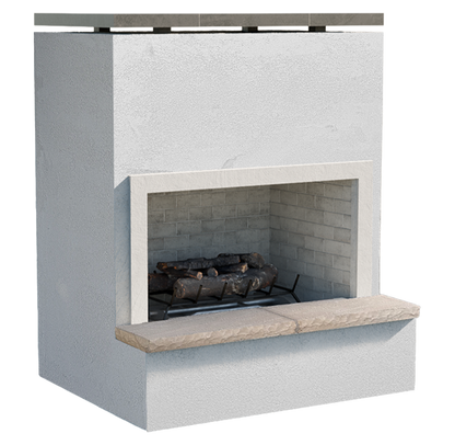 Cal Flame Patio Series Monterey - Modern Outdoor Gas Fireplace with Bottom Mantel FRP901-2