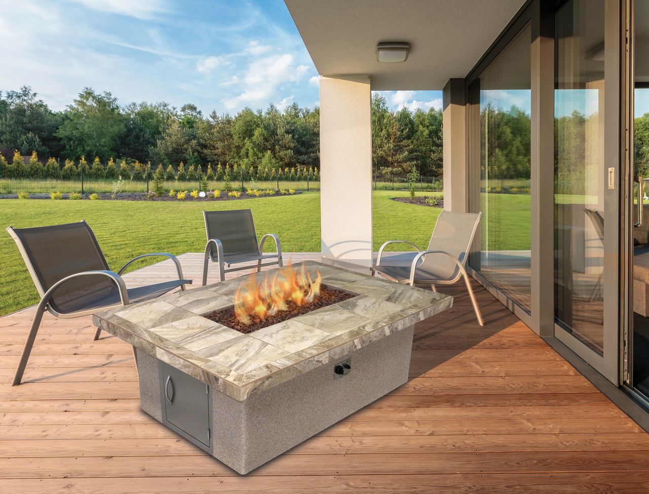 Cal Flame Phoenix - Modern Contemporary Outdoor Gas Fire Pit FPT-RT501M