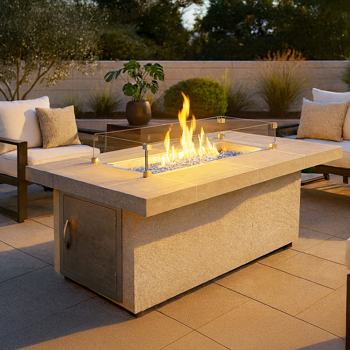 Cal Flame Phoenix - Modern Contemporary Outdoor Gas Fire Pit FPT-RT501M