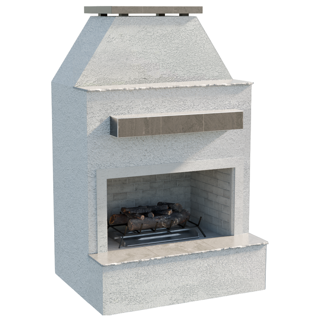 Cal Flame Platinum Series Durango - Modern Outdoor Gas Fireplace with Extended Bottom Mantel FRP905-2
