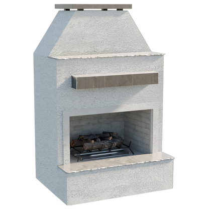 Cal Flame Platinum Series Durango - Modern Outdoor Gas Fireplace with Extended Bottom Mantel FRP905-2