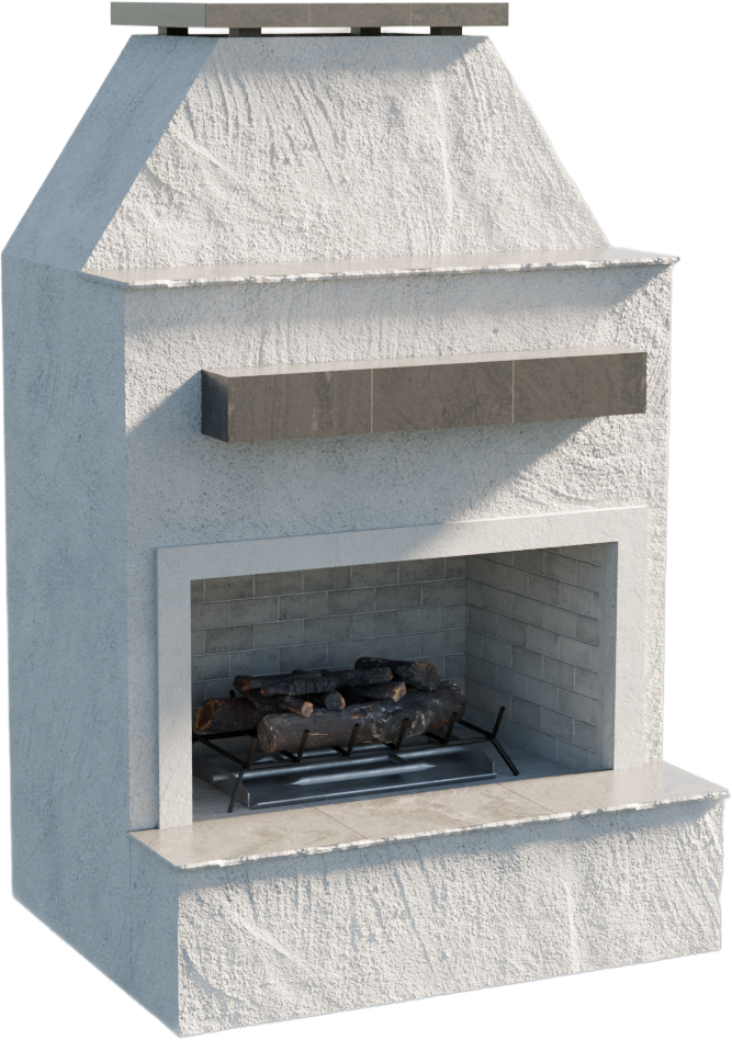 Cal Flame Platinum Series Durango - Modern Outdoor Gas Fireplace with Extended Bottom Mantel FRP905-2