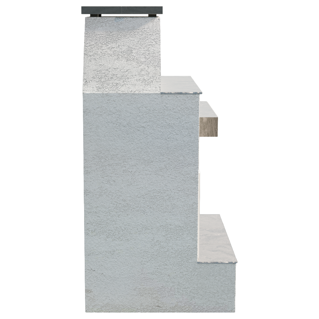 Cal Flame Platinum Series Durango - Modern Outdoor Gas Fireplace with Extended Bottom Mantel FRP905-2