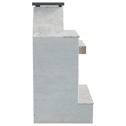 Cal Flame Platinum Series Durango - Modern Outdoor Gas Fireplace with Extended Bottom Mantel FRP905-2