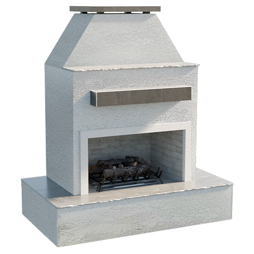 Cal Flame Platinum Series Key West - Modern Outdoor Gas Fireplace with Wrap Around Mantel FRP905-3