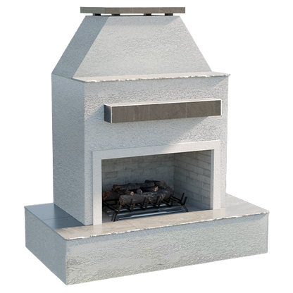 Cal Flame Platinum Series Key West - Modern Outdoor Gas Fireplace with Wrap Around Mantel FRP905-3