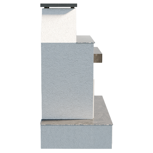 Cal Flame Platinum Series Key West - Modern Outdoor Gas Fireplace with Wrap Around Mantel FRP905-3