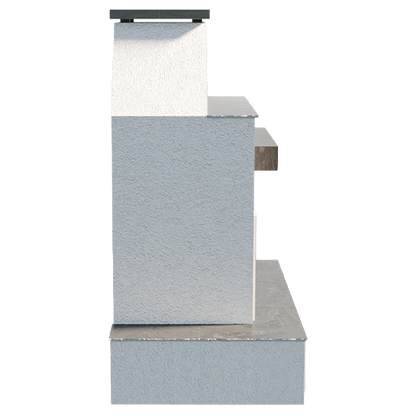 Cal Flame Platinum Series Key West - Modern Outdoor Gas Fireplace with Wrap Around Mantel FRP905-3