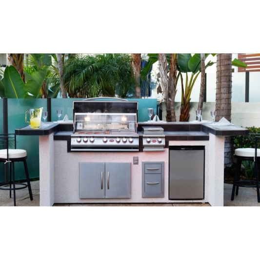 Cal Flame Platinum Series La Jolla BBQ Island with Grill PV7000: Prefab Large U-Shaped Outdoor Kitchen