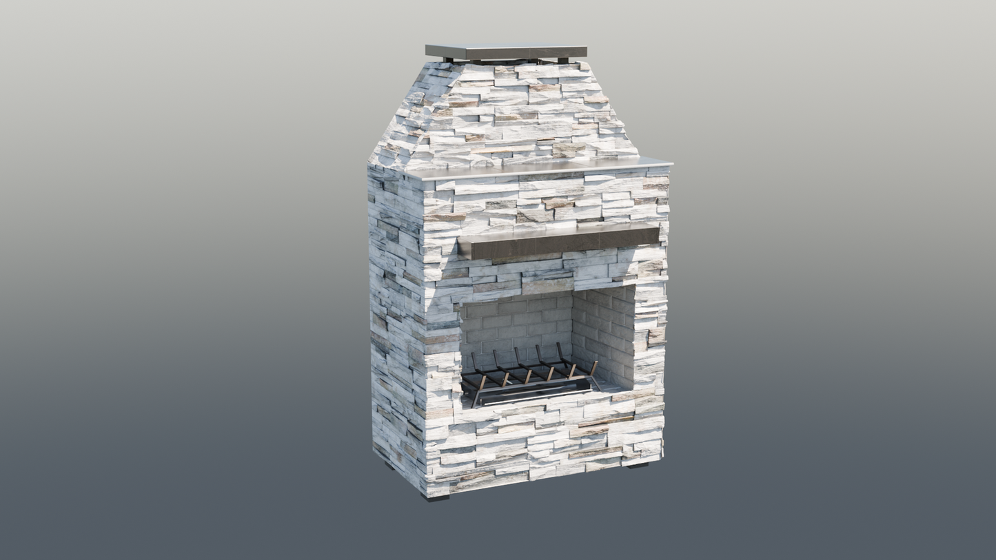 Cal Flame Platinum Series Laredo - Modern Outdoor Gas Fireplace with Mantel FRP905-1