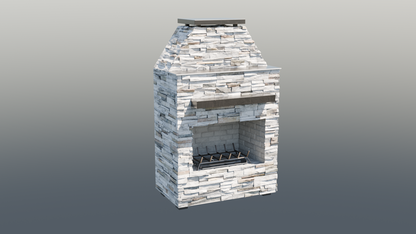 Cal Flame Platinum Series Laredo - Modern Outdoor Gas Fireplace with Mantel FRP905-1