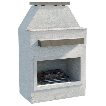 Cal Flame Platinum Series Laredo - Modern Outdoor Gas Fireplace with Mantel FRP905-1