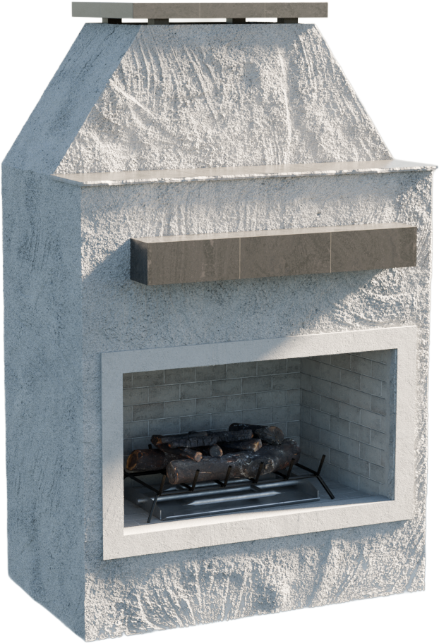 Cal Flame Platinum Series Laredo - Modern Outdoor Gas Fireplace with Mantel FRP905-1