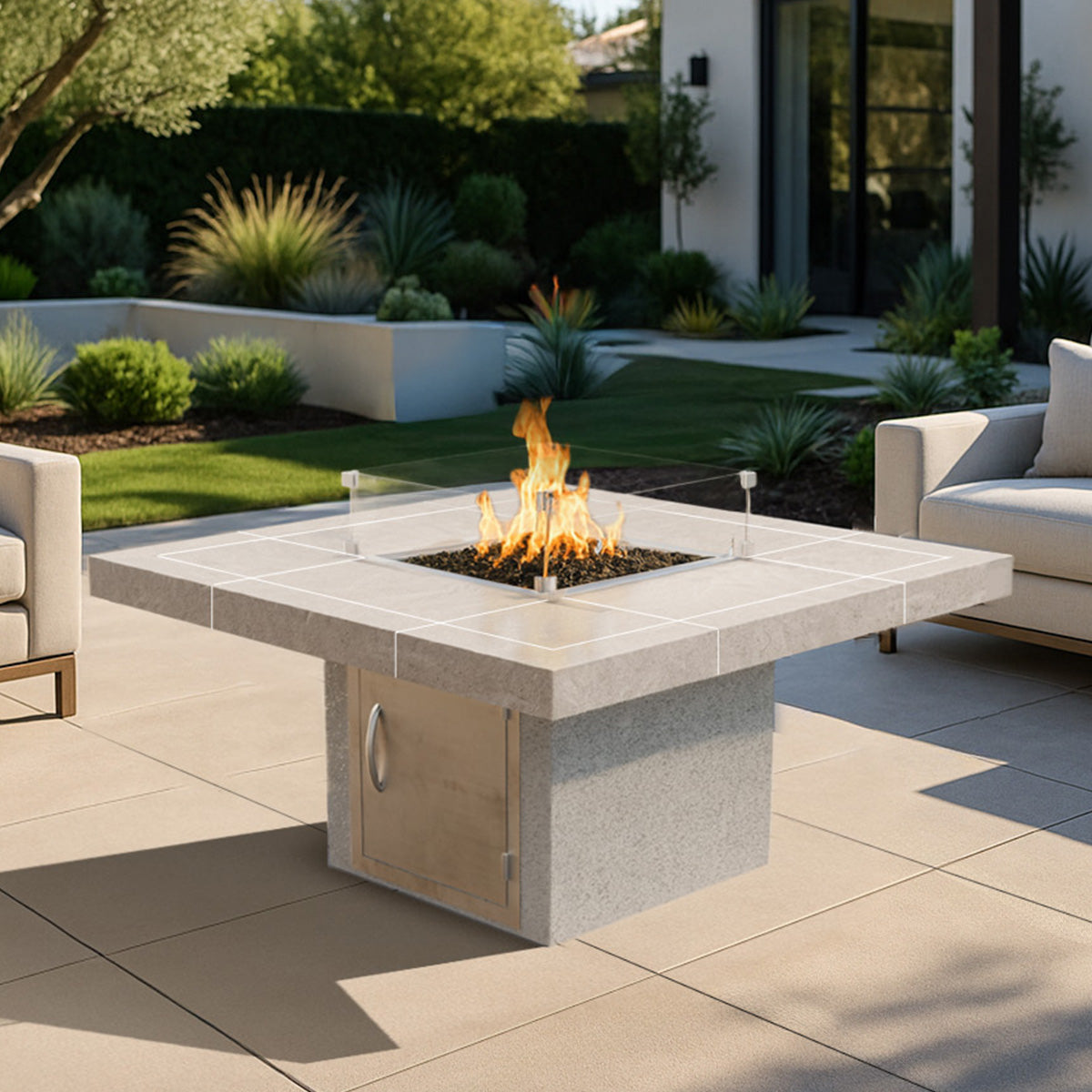 Cal Flame Sedona - Modern Contemporary Outdoor Gas Fire Pit FPT-S301M