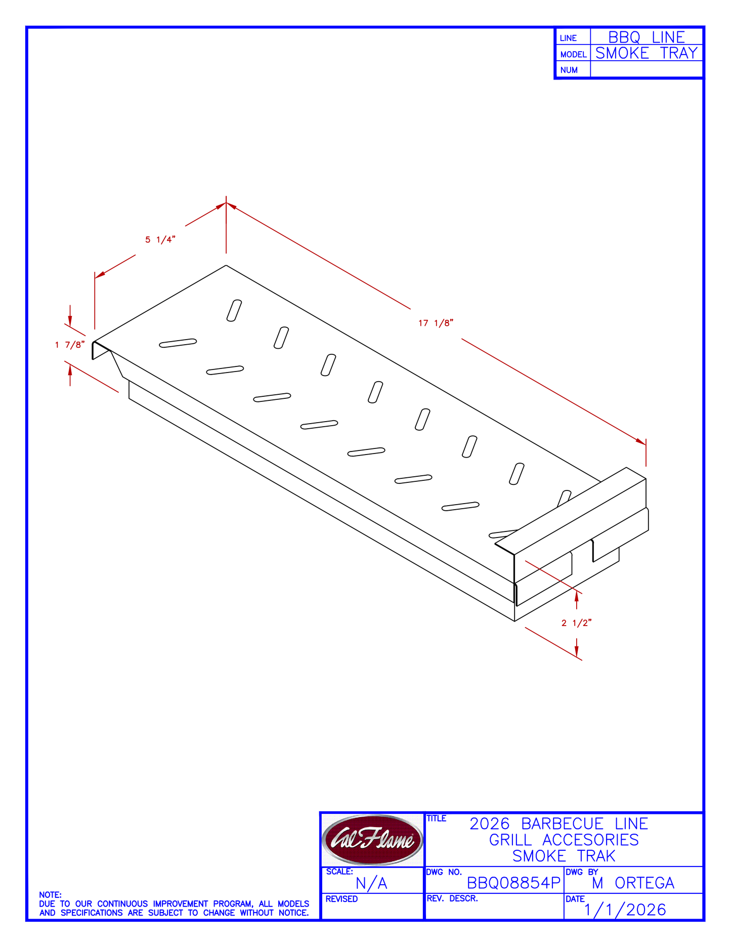Cal Flame Smoke Tray BBQ08854P