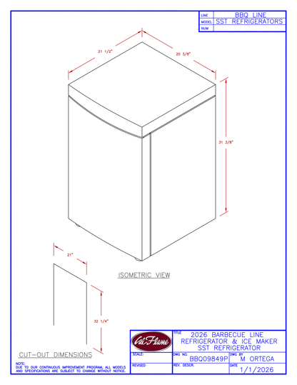 Cal Flame Stainless Steel Refrigerator BBQ09849P