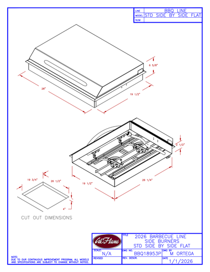 Cal Flame Standard Side by Side Flat Burner BBQ18953P