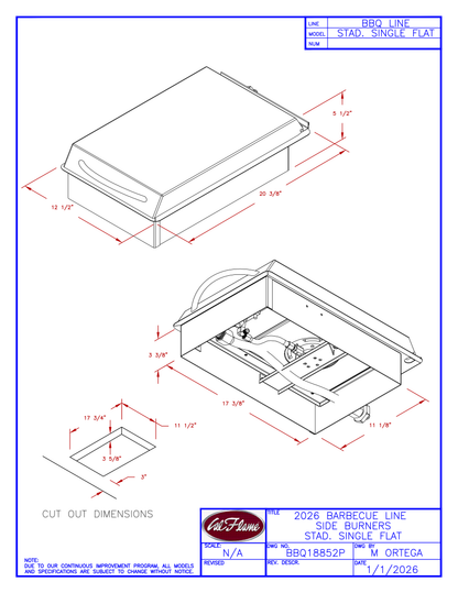 Cal Flame Standard Single Flat Side Burner BBQ18852P