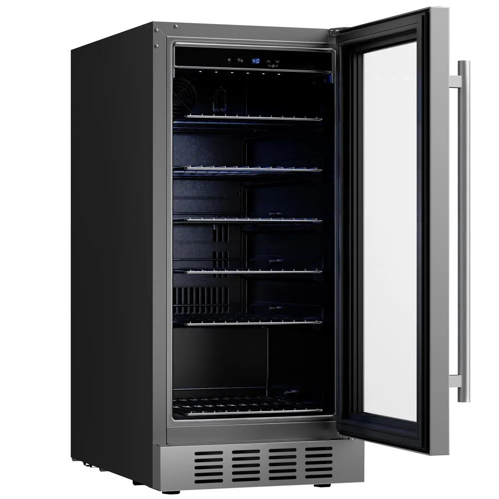 Empava 15 Inch Beverage Refrigerator with Glass Door 80 Cans EMPV-BR05S