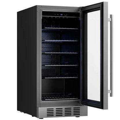 Empava 15 Inch Beverage Refrigerator with Glass Door 80 Cans EMPV-BR05S