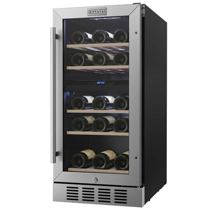 Empava 15 Inch Dual Zone Small Wine Fridge 26 Bottles EMPV-WC10D