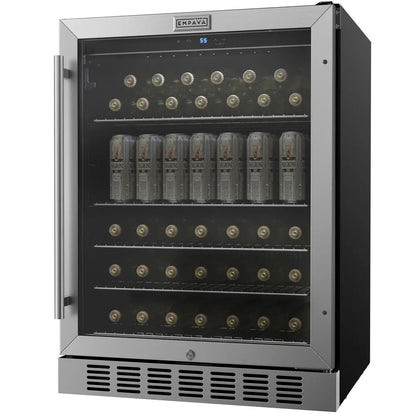 Empava 24 Inch Beverage Refrigerator with Glass Door 140 Cans EMPV-BR06S