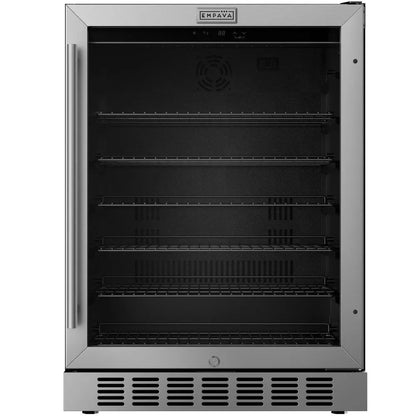 Empava 24 Inch Beverage Refrigerator with Glass Door 140 Cans EMPV-BR06S