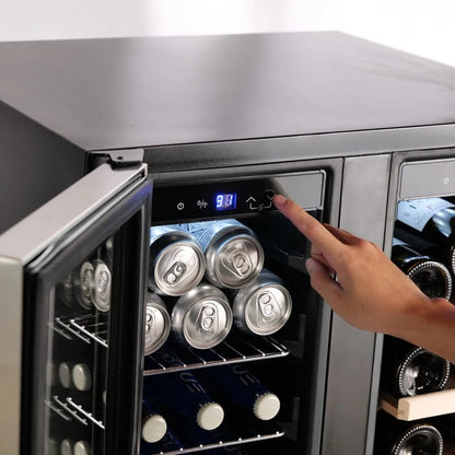 Empava 24 Inch Dual Zone Wine and Beer Fridge Beverage Cooler EMPV-BR07D
