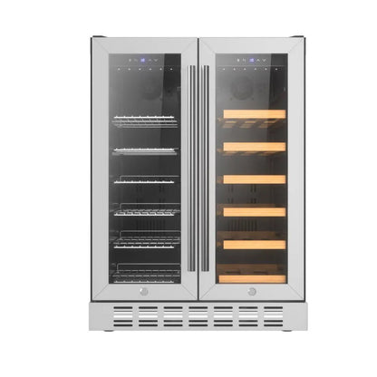 Empava 24 Inch Dual Zone Wine and Beer Fridge Beverage Cooler EMPV-BR07D