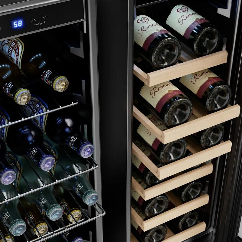 Empava 24 Inch Dual Zone Wine and Beer Fridge Beverage Cooler EMPV-BR07D