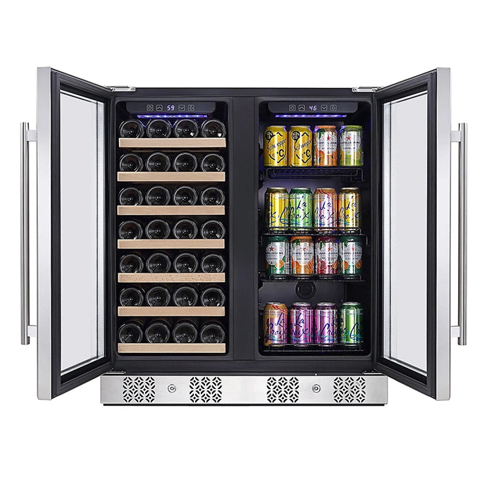 Empava 30 Inch Dual Zone Wine & Beverage Cooler Fridge EMPV-BR04D